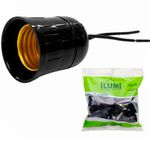 PORTA LAMPADA COM RABICHO PRETO 100W ILUMI