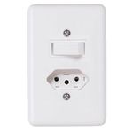 CONJUNTO 1 INTERRUPTOR SIMPLES + TOMADA 2P+T 20A BRANCO STYLUS