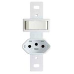 CONJUNTO 1 INTERRUPTOR SIMPLES + 1 TOMADA 10A BRANCA STYLUS ILUMI