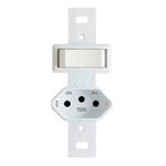 CONJUNTO 1 INTERRUPTOR PARALELO + 1 TOMADA 10A BRANCA STYLUS ILUMI