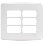 PLACA COM SUPORTE 4X4 6 MÓDULOS BRANCO MILUZ