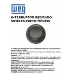 INTERRUPTOR REDONDO SIMPLES PRETO MOVEIS