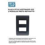 PLACA 4X2 2 MOD PRETO ACETINADO REFINATTO STYLE
