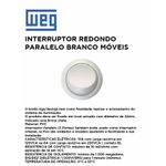 INTERRUPTOR REDONDO PARALELO BRANCO PARA MOVEIS