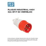 PLUGUE INDUSTRIAL 380/440V 32A 3P+T 6H VERMELHO WEG