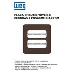 PLACA EMBUTIR MOVEIS E PEDRAS 2 POS 60MM MARROM COMPOSÉ
