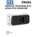 MODULO TELEFONE RJ11 4 FIOS PRETO COMPOSÉ