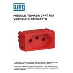 MODULO TOMADA 2P+T 10A VERMELHO REFINATTO