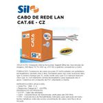 CABO DE REDE LAN CAT.6E CINZA SIL - (Caixa de 305m)