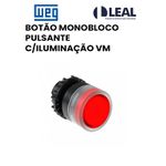 BOTÃO MONOBLOCO PULSANTE VERMELHO COM ILUMINAÇÃO WEG