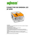 CONECTOR DE EMENDA 221 2P 6MM WAGO