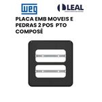 PLACA EMBUTIR MOVEIS E PEDRAS 2 POS 60MM PRETO COMPOSÉ