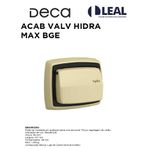ACABAMENTO VÁLVULA HYDRA MAX BGE