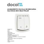 ACABAMENTO VÁLVULA DE DESCARGA SALVÁGUA BOX GP DOCOL