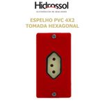 ESPELHO PVC COND VERMELHA TOMADA HEXAGONAL VERTICAL 4X2 HIDROSSOL