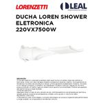 DUCHA LOREN SHOWER ELETRÔNICA 220VX7500W