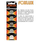 BATERIA DE LITIO 3V CR2025 CART COM 5 PEÇAS FOXLUX