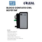 BLOCO CONTATO CWM BCF01 1NF WEG
