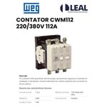 CONTATOR CWM112 112A WEG