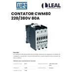 CONTATOR CWM80 80A WEG