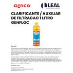 CLARIFICANTE / AUXILIAR DE FILTRACAO 1 LITRO GENFLOC GENCO 