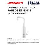 TORNEIRA ELÉTRICA PAREDE ESSENCE 220VX5500W