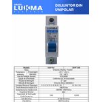 DISJUNTOR DIN UNIPOLAR 25A LUKMA