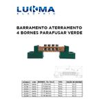 BARRAMENTO ATERRAMENTO COM 4 BORNES PARAFUSAR VERDE LUKMA