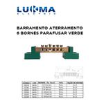 BARRAMENTO ATERRAMENTO COM 6 BORNES PARAFUSAR VERDE LUKMA