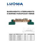 BARRAMENTO ATERRAMENTO COM 8 BORNES PARAFUSAR VERDE LUKMA