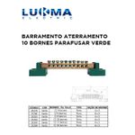BARRAMENTO ATERRAMENTO COM 10 BORNES PARAFUSAR VERDE LUKMA