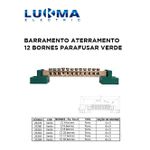 BARRAMENTO ATERRAMENTO COM 12 BORNES PARAFUSAR VERDE LUKMA