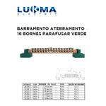 BARRAMENTO ATERRAMENTO COM 16 BORNES PARAFUSAR VERDE LUKMA