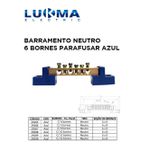 BARRAMENTO NEUTRO COM 6 BORNES PARAFUSAR AZUL LUKMA