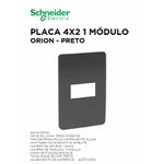 PLACA 4X2 1 MÓDULO HORIZ STELLAR BLACK ORION