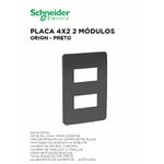 PLACA 4X2 2 MÓDULO HORIZ STELLAR BLACK ORION