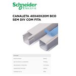 CANALETA BRANCA 40X40X2M SEM DIVISÓRIA COM FITA DEXSON