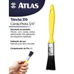 TRINCHA 319 CERDAS PRETAS 3/4