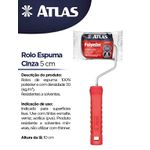 ROLO DE PINTURA POLYESTER ESPUMA CINZA 5CM ATLAS