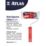 ROLO DE PINTURA POLYESTER ESPUMA CINZA 15CM ATLAS