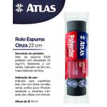 ROLO DE PINTURA POLYESTER ESPUMA CINZA 23CM ATLAS