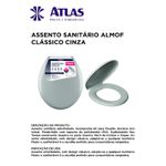 ASSENTO SANITÁRIO ALMOFADADO CLÁSSICO CINZA ATLAS