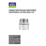 CONECTOR MACHO GIRATÓRIO COM PORCA LATÃO ZINCO 1/2 (KMZGL-012)