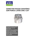 CONECTOR MACHO GIRATÓRIO COM PORCA LATÃO ZINCO 1.1/4