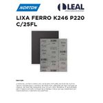 LIXA FERRO K246 P220 COM 25 FOLHAS NORTON