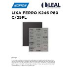 LIXA FERRO K246 P80 COM 25 FOLHAS NORTON