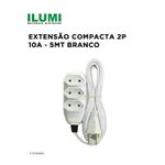 EXTENSÃO COMPACTA 2P 10A 5MT BRANCO 3TOMADAS ILUMI