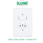 CONJUNTO 1 INTERRUPTOR SIMPLES + TOMADA 2P + T 10A BR STYLUS