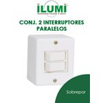 Conjunto 2 Interruptores Paralelos SOBREPOR BOX BRANCO ILUMI