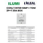 CONJUNTO 1 INTERRUPTOR SIMPLES + TOMADA 2P+T 20A BOX ILUMI
